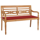 Fijn geschuurd teakhouten tuinbank met rustieke charme - Rood / 120 cm / 1 - Tuinbanken