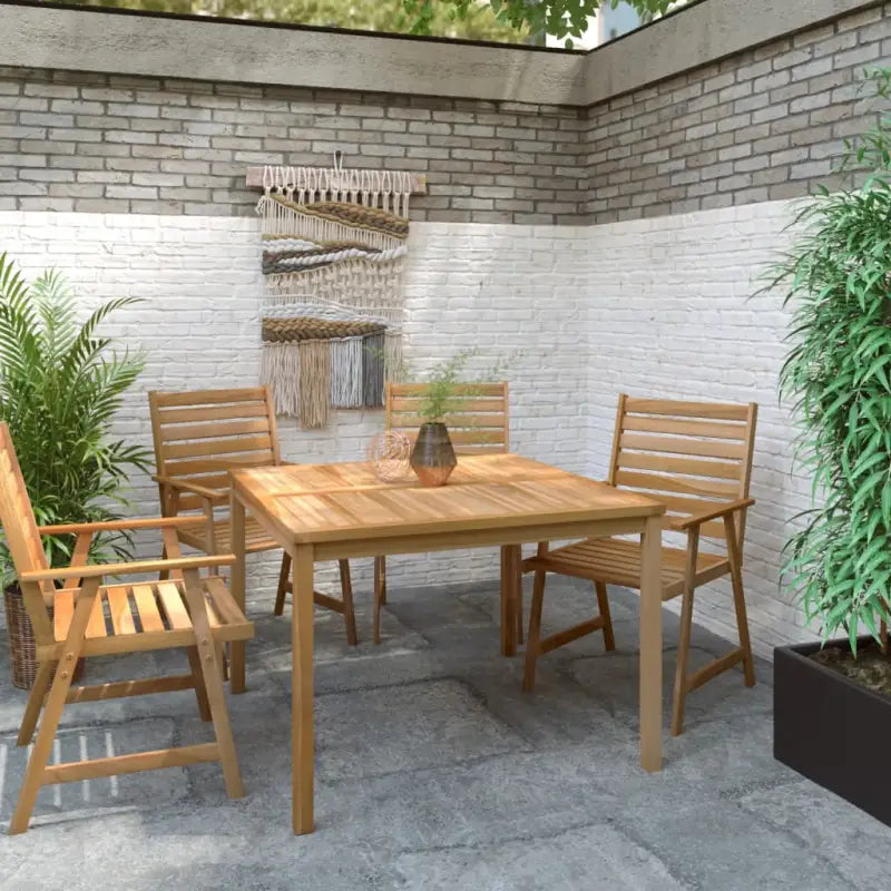 Fijn geschuurd teakhouten tuintafel voor een natuurlijke look - 110 x 110 x 77 cm / 1 - Tuintafels