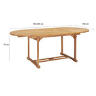 Fijn geschuurd verlengbare houten tuintafel voor buitengebruik - Tuintafels