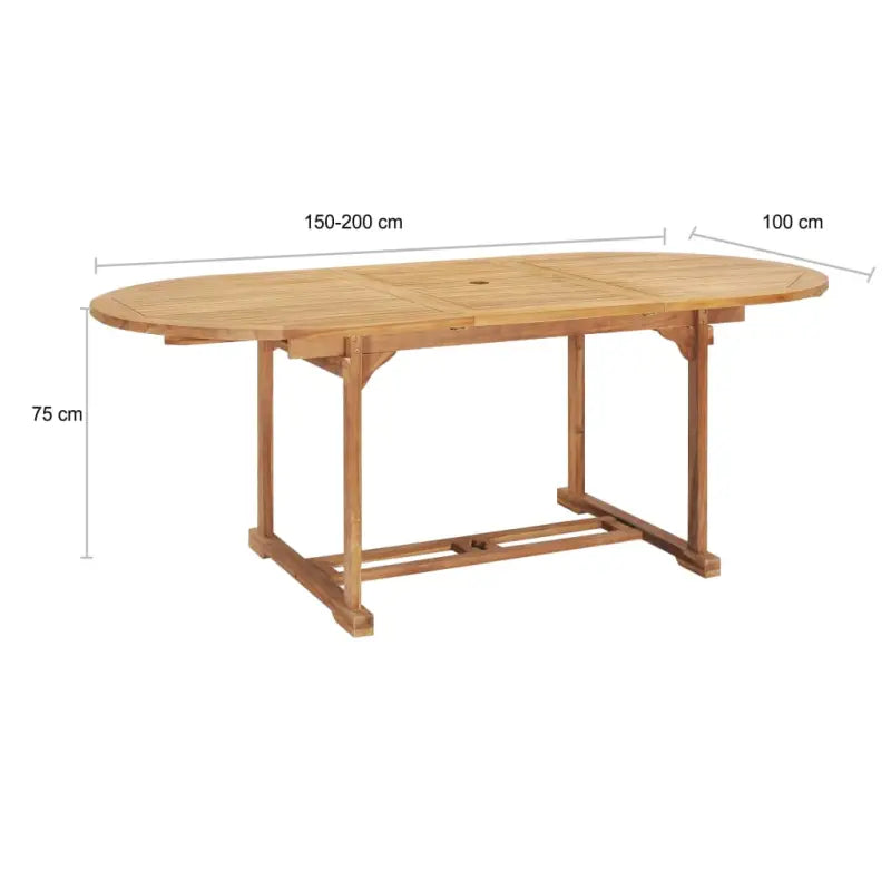 Fijn geschuurd verlengbare houten tuintafel voor buitengebruik - Tuintafels