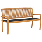 Fijn geschuurde houten tuinbank voor buitengebruik - Antraciet / 150 cm / 1 - Tuinbanken