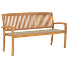 Fijn geschuurde houten tuinbank voor buitengebruik - Beige / 150 cm / 1 - Tuinbanken