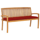 Fijn geschuurde houten tuinbank voor buitengebruik prachtige tuinoptie - Rood / 150 cm / 1 - Tuinbanken