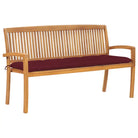 Fijn geschuurde houten tuinbank voor buitengebruik prachtige tuinoptie - Wijnrood / 150 cm / 1 - Tuinbanken