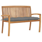 Fijn geschuurde houten tuinbank voor buitengebruik prachtige tuinoptie - Grijs / 120 cm / 1 - Tuinbanken