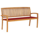 Fijn geschuurde houten tuinbank voor buitengebruik - Rood / 150 cm / 1 - Tuinbanken