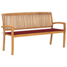 Fijn geschuurde houten tuinbank voor buitengebruik - Wijnrood / 150 cm / 1 - Tuinbanken