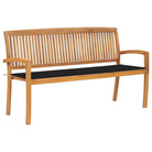 Fijn geschuurde houten tuinbank voor buitengebruik - Zwart / 150 cm / 1 - Tuinbanken