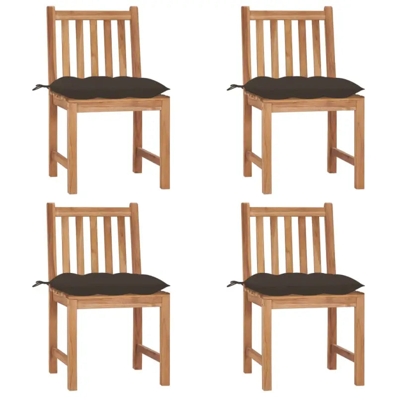 Fijn geschuurde houten tuinstoelen set voor in de tuin of op terras - Taupe / 4 - Tuinstoelen
