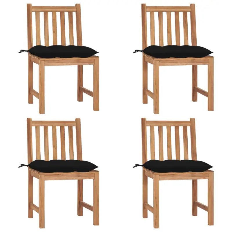 Fijn geschuurde houten tuinstoelen set voor in de tuin of op terras - Zwart / 4 - Tuinstoelen