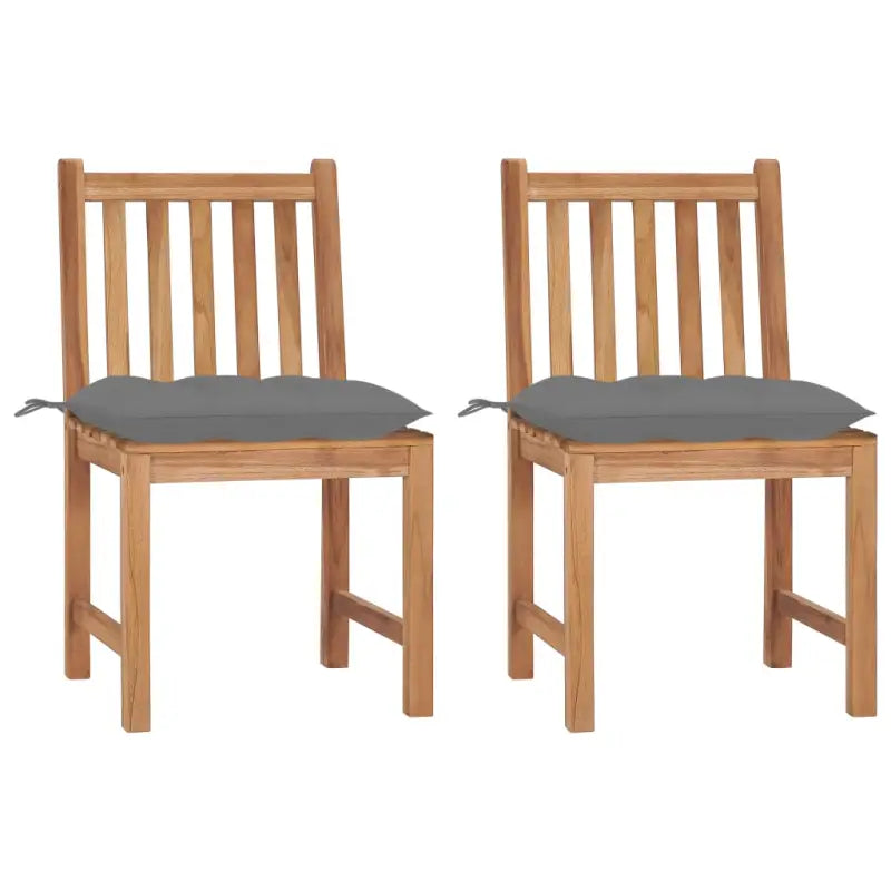 Fijn geschuurde houten tuinstoelen set voor in de tuin of op terras - Grijs / 2 - Tuinstoelen