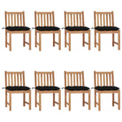 Fijn geschuurde houten tuinstoelen set voor in de tuin of op terras - Zwart / 8 - Tuinstoelen