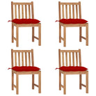 Fijn geschuurde houten tuinstoelen set voor in de tuin of op terras - Rood / 4 - Tuinstoelen