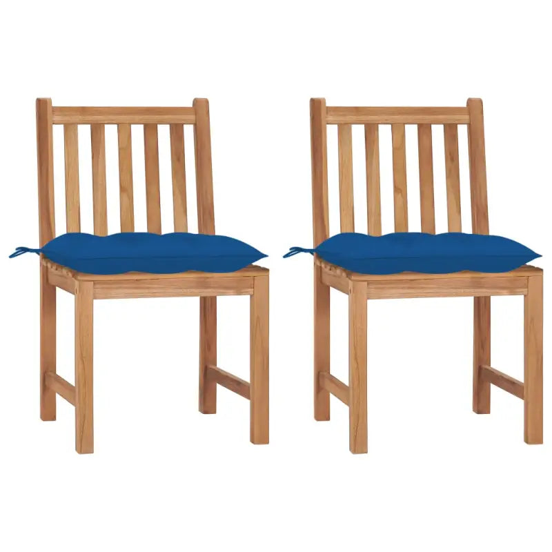 Fijn geschuurde houten tuinstoelen set voor in de tuin of op terras - Blauw / 2 - Tuinstoelen