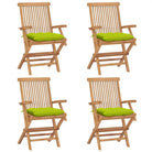 Fijn geschuurde houten tuinstoelen set voor terras en tuin - Heldergroen / 4 - Tuinstoelen