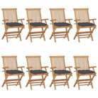Fijn geschuurde houten tuinstoelen set voor terras en tuin - Antraciet / 8 - Tuinstoelen