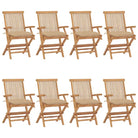 Fijn geschuurde houten tuinstoelen set voor terras en tuin - Beige / 8 - Tuinstoelen