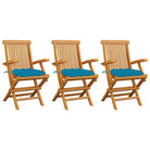 Fijn geschuurde houten tuinstoelen set voor terras en tuin - lichtblauw / 3 - Tuinstoelen