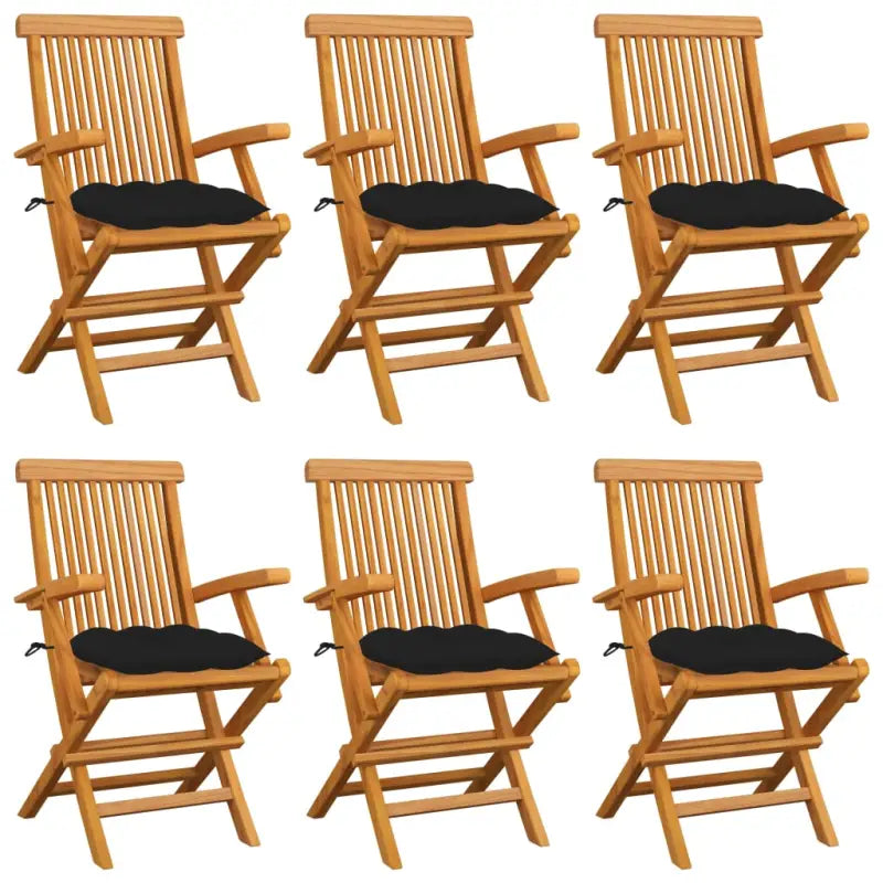 Fijn geschuurde houten tuinstoelen set voor terras en tuin - Zwart / 6 - Tuinstoelen