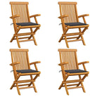 Fijn geschuurde houten tuinstoelen set voor tuin en terras - Antraciet / 4 - Tuinstoelen