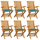Fijn geschuurde houten tuinstoelen set voor tuin en terras - Blauw / 6 - Tuinstoelen