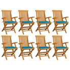 Fijn geschuurde houten tuinstoelen set voor tuin en terras - Blauw / 8 - Tuinstoelen