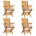 Fijn geschuurde houten tuinstoelen set voor tuin en terras - Grijs ruitpatroon / 4 - Tuinstoelen