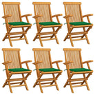 Fijn geschuurde houten tuinstoelen set voor tuin en terras - Groen / 6 - Tuinstoelen