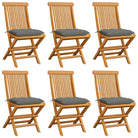 Fijn geschuurde Inklapbare Houten Tuinstoelen met Elegant Design - Grijs / 6 - Tuinstoelen