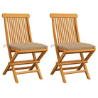 Fijn geschuurde Inklapbare Houten Tuinstoelen met Elegant Design - Beige / 2 - Tuinstoelen