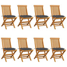 Fijn geschuurde Inklapbare Houten Tuinstoelen met Elegant Design - Antraciet / 8 - Tuinstoelen