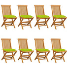 Fijn geschuurde Inklapbare Houten Tuinstoelen met Elegant Design - Heldergroen / 8 - Tuinstoelen