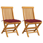 Fijn geschuurde Inklapbare Houten Tuinstoelen met Elegant Design - Wijnrood / 2 - Tuinstoelen