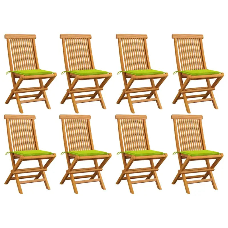 Fijn geschuurde inklapbare houten tuinstoelen met elegant ontwerp - Heldergroen / 8 - Tuinstoelen