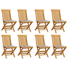 Fijn geschuurde inklapbare houten tuinstoelen met elegant ontwerp - Grijs ruitpatroon / 8 - Tuinstoelen