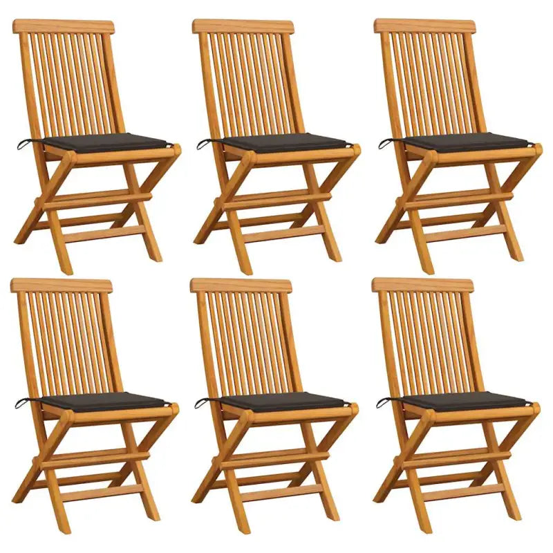 Fijn geschuurde inklapbare houten tuinstoelen met elegant ontwerp - Taupe / 6 - Tuinstoelen