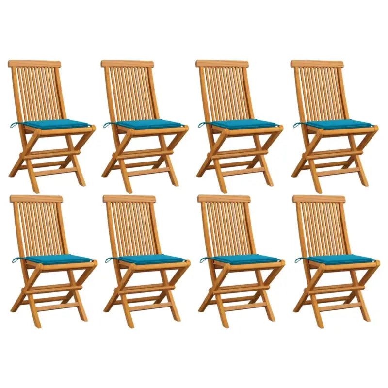 Fijn geschuurde inklapbare houten tuinstoelen met elegant ontwerp - Blauw / 8 - Tuinstoelen