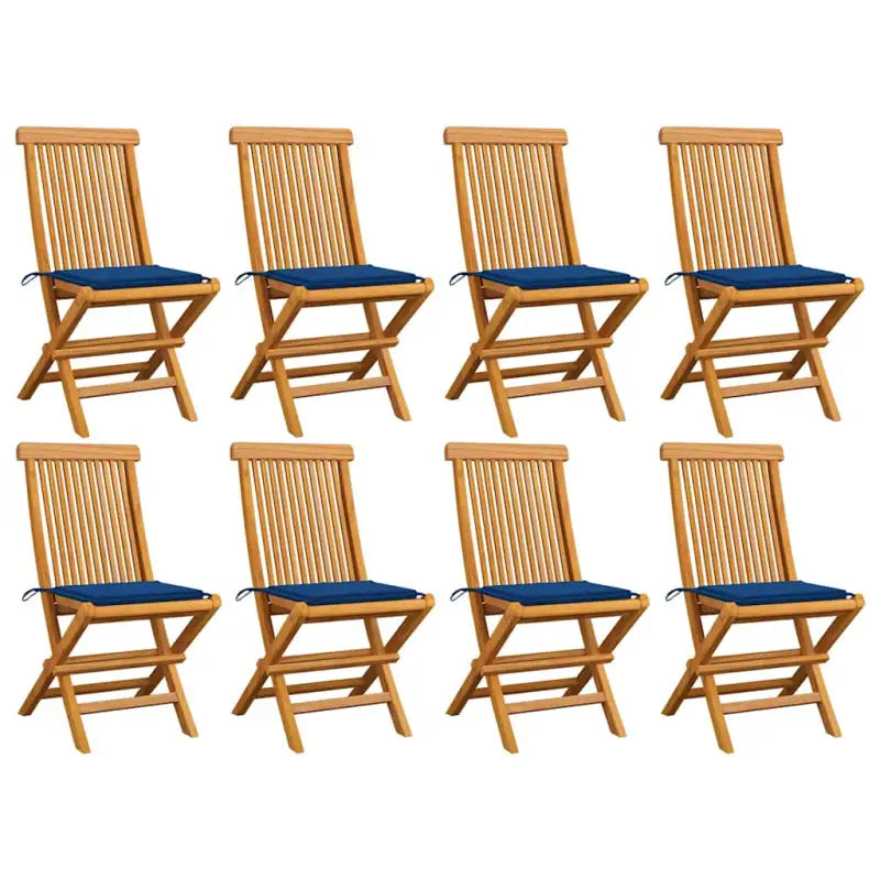 Fijn geschuurde inklapbare houten tuinstoelen met elegant ontwerp - koningsblauw / 8 - Tuinstoelen