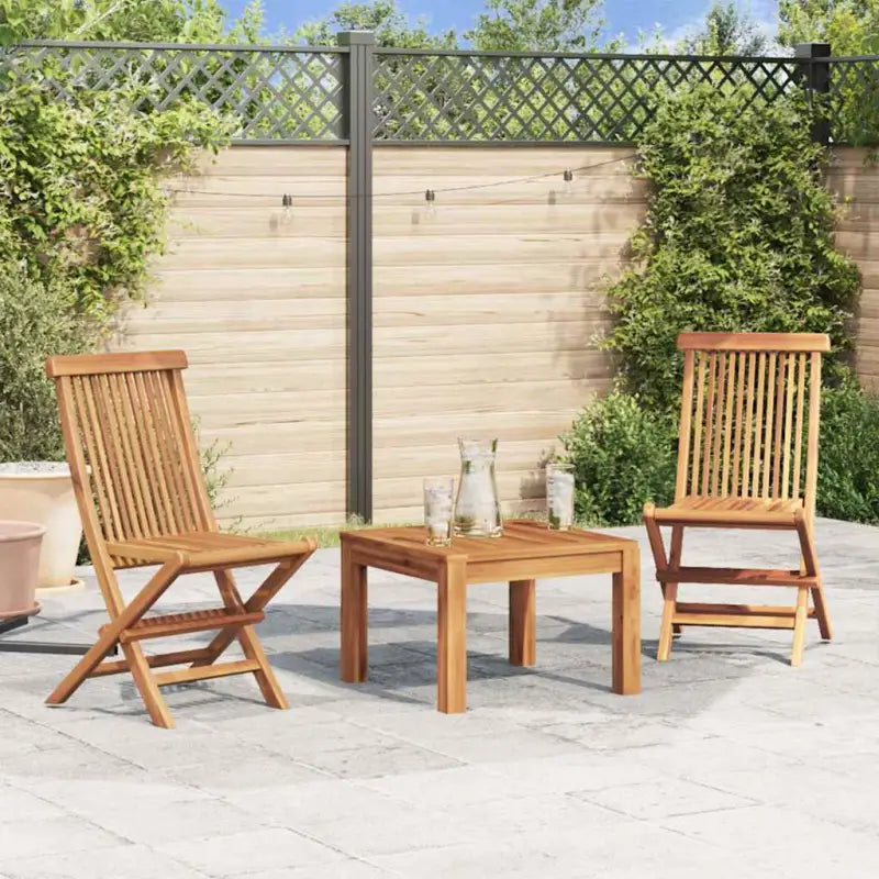 Fijn geschuurde teak klapstoel met levering bevat inklapbare stoelen - 2 - Tuinstoelen