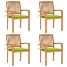 Fijn geschuurde teakhouten tuinstoelen met vintage uitstraling - Heldergroen / 4 - Tuinstoelen