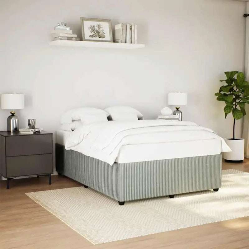 Fluweel bedframe voor een comfortabele en warme slaapkamer sfeer - Lichtgrijs / 140 x 190 cm - Bedden & bedframes