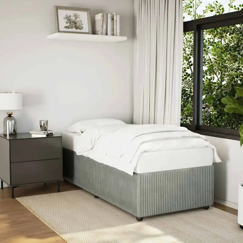 Fluweel bedframe voor een comfortabele en warme slaapkamer sfeer - Lichtgrijs / 90 x 200 cm - Bedden & bedframes