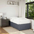 Fluweel bedframe voor een comfortabele en warme slaapkamer sfeer - Donkergrijs / 90 x 190 cm - Bedden & bedframes