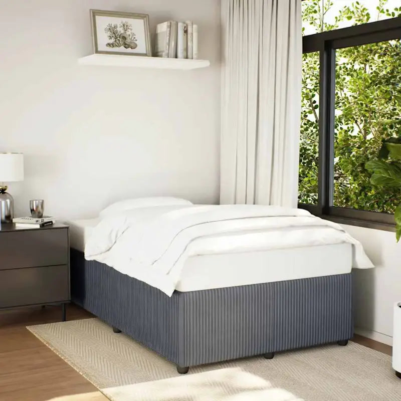 Fluweel bedframe voor een comfortabele en warme slaapkamer sfeer - Donkergrijs / 120 x 190 cm - Bedden & bedframes