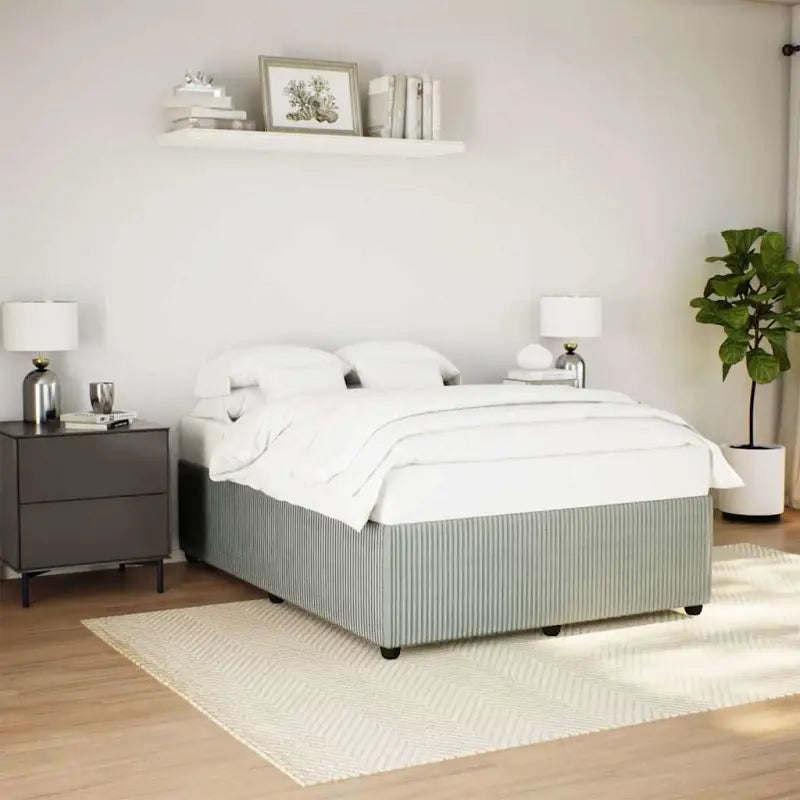 Fluweel bedframe voor een comfortabele en warme slaapkamer sfeer - Lichtgrijs / 140 x 200 cm - Bedden & bedframes