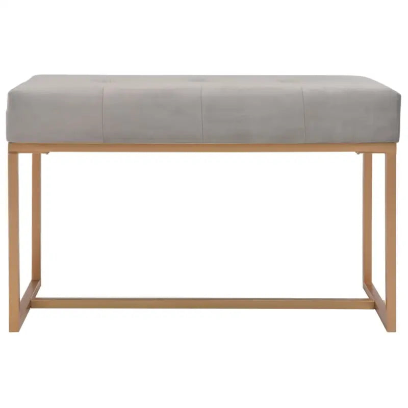 Fluwelen bankje met gepoedercoat ijzeren frame voor woonkamer en hal - Grijs / 80 cm - Opberg- & halbankjes
