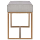 Fluwelen bankje met gepoedercoat ijzeren frame voor woonkamer en hal - Grijs / 80 cm - Opberg- & halbankjes