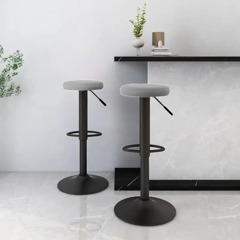 Fluwelen barkrukken met tijdloos en comfortabel ontwerp - Lichtgrijs / 2 - Barkrukken