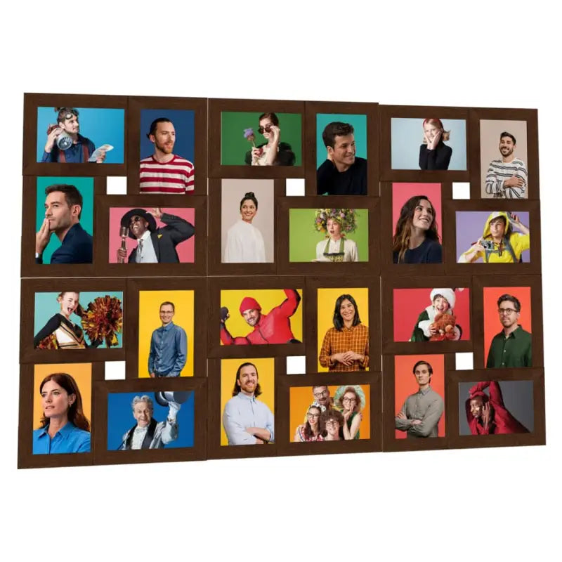 Fotolijst voor stijlvolle en moderne muurdecoratie - Donkerbruin / 24 x (10 x 15 cm) / 1 - Fotolijstjes