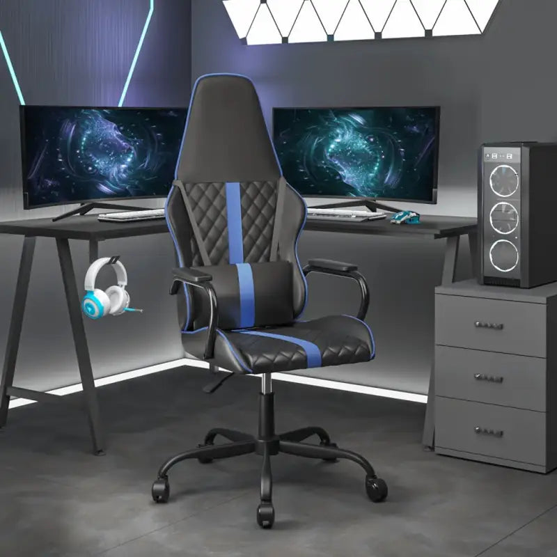 Gamingstoel met duurzaam kunstleer voor extra comfort - Blauw / 1 - Gamingstoelen